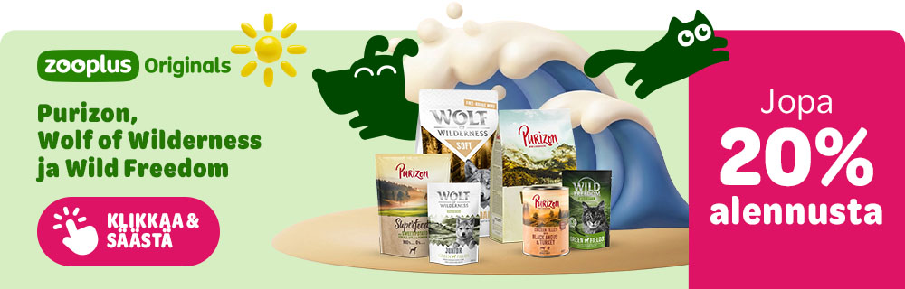 Jopa 20% alennusta. zooplus Originals. Purizon, Wolf of Wilderness Ja Wild Freedom. Klikkaa & säästä.