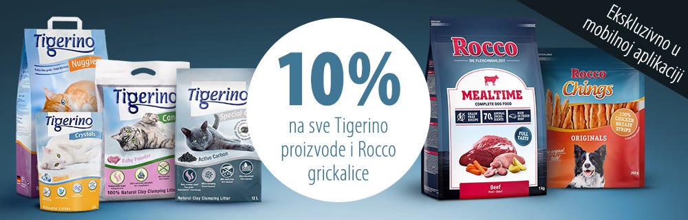 10% popusta na Tigerino & Rocco proizvode u zooplus aplikaciji!