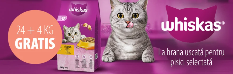 24 + 4 gratis! 28 kg Whiskas Hrană uscată pisici
