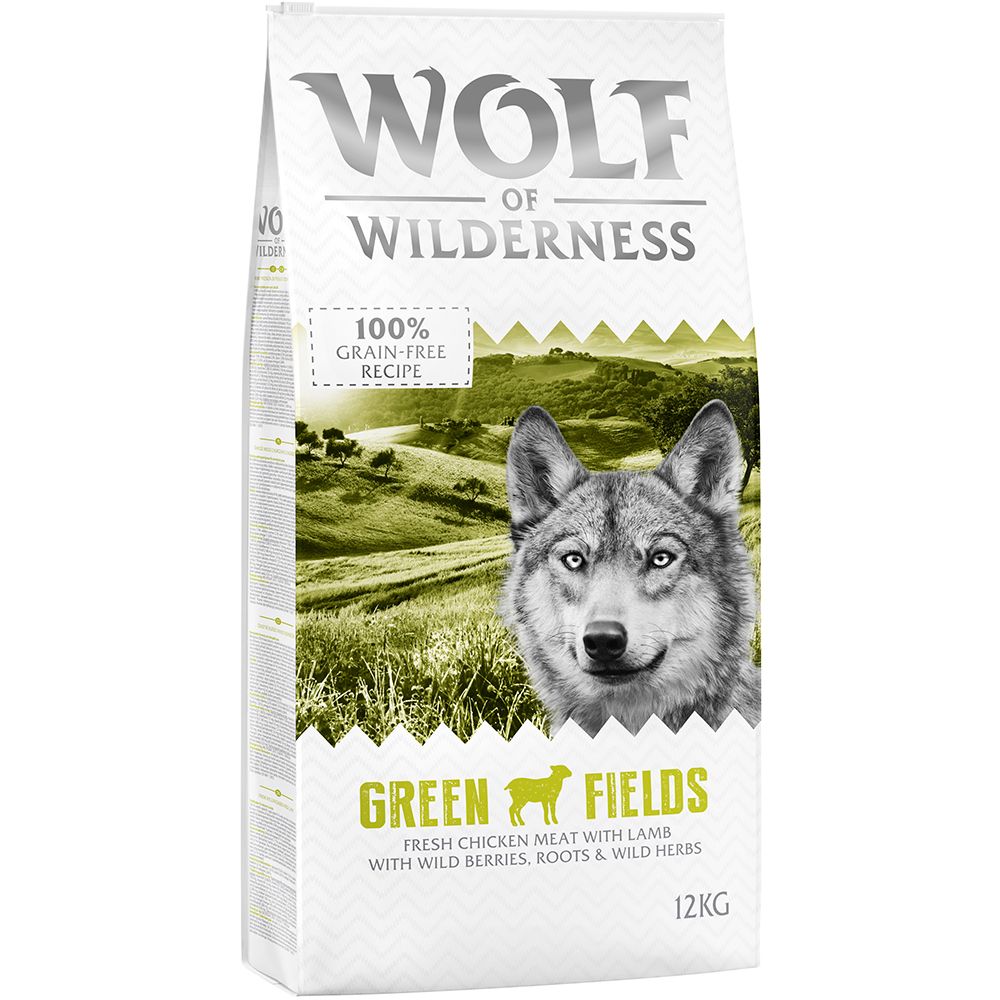 Wolf of Wilderness Adult Green Fields, agneau pour chien