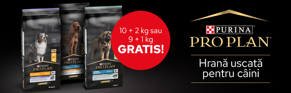 10 + 2 kg sau 9 + 1 kg gratis! Purina Pro Plan hrană uscată pentru câini