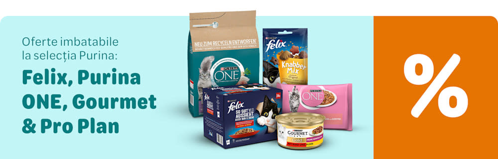 Oferte imbatabile la Felix, Purina ONE, Gourmet, Pro Plan