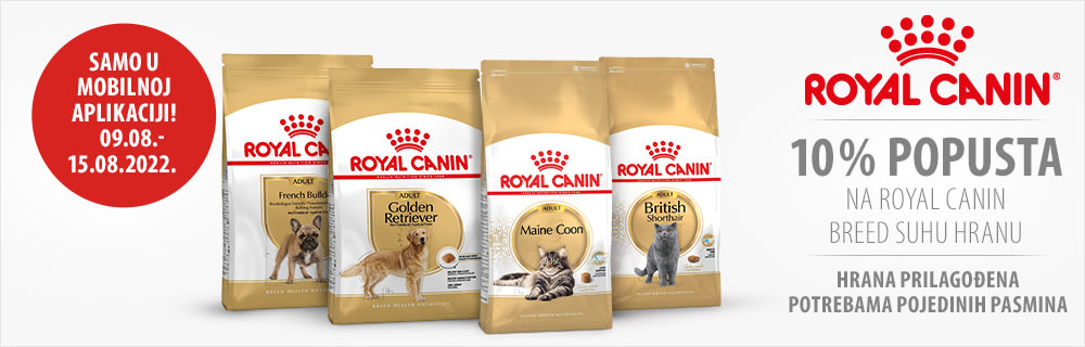 10% popusta na Royal Canin Breed proizvode u zooplus aplikaciji