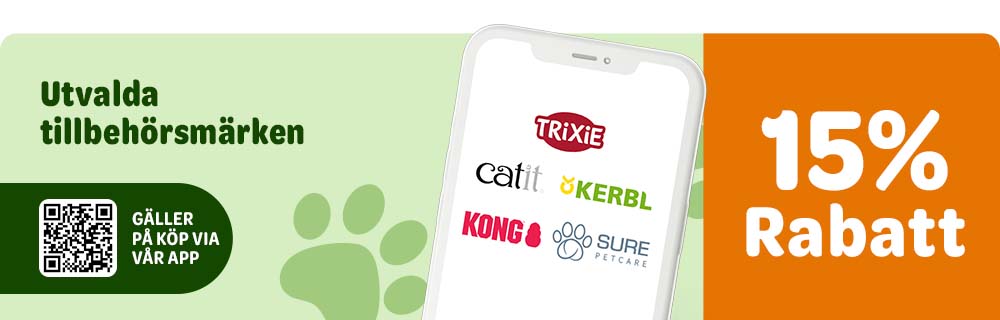 15% rabatt på utvaldra tillbehörsmärken