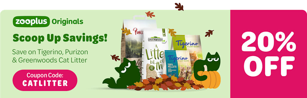 20% off Tigerino, Greenwoods & Purizon Litter. Coupon code 'CATLITTER'