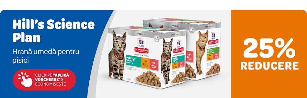 Hill's Science Plan - Hrană umedă pentru pisici. 25% reducere. Click pe "Aplică voucherul și economisește."