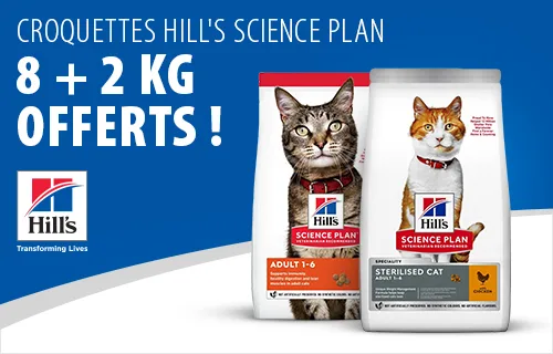 Croquettes Hill's Science Plan pour chat 8 + 2 kg offerts !