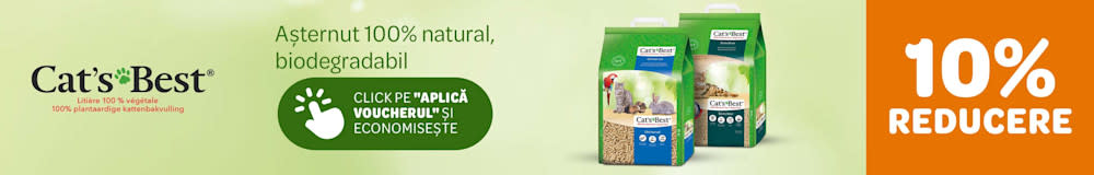 Cat's Best. Așternut 100% natural, biodegradabil. 10% reducere. Click pe Aplică voucheru și economisește.