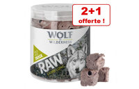 Friandises lyophilisées premium Wolf of Wilderness 2 boîtes + 1 boîte offerte !