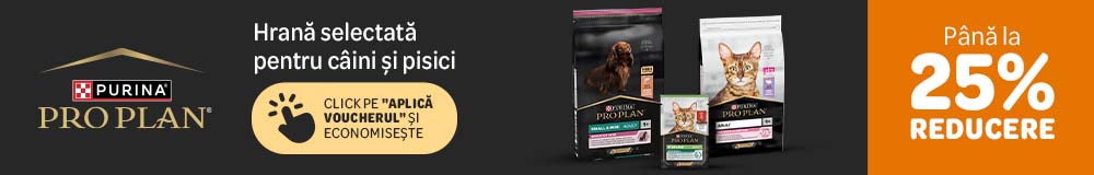 Până la 25% reducere la Royal Canin, Pro Plan, Gourmet, Felix și multe altele