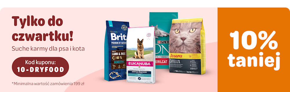 Tylko do czwartku! Suche karmy dla psa i kota 10% taniej
