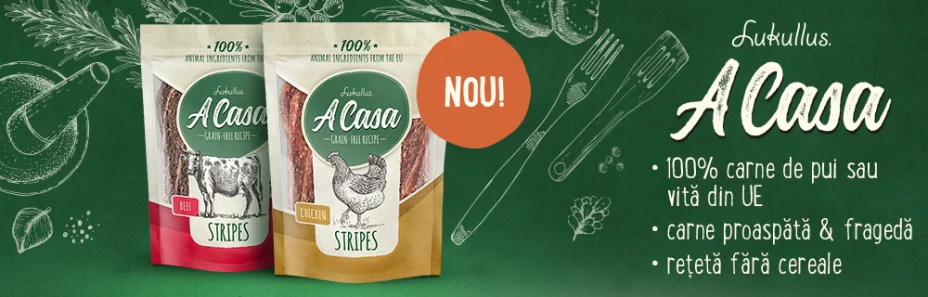 NOU: Lukullus A Casa Stripes: Fâșii delicate din 100% carne din UE