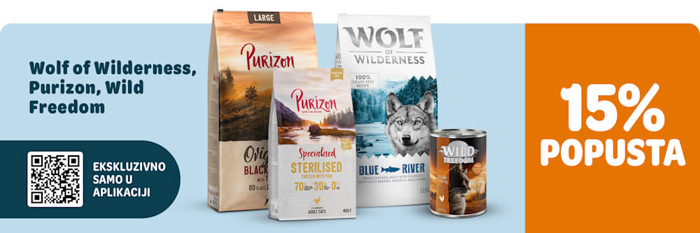 15% popusta na Purizon, Wolf of wilderness i Wild Freedom, samo u zooplus aplikaciji!