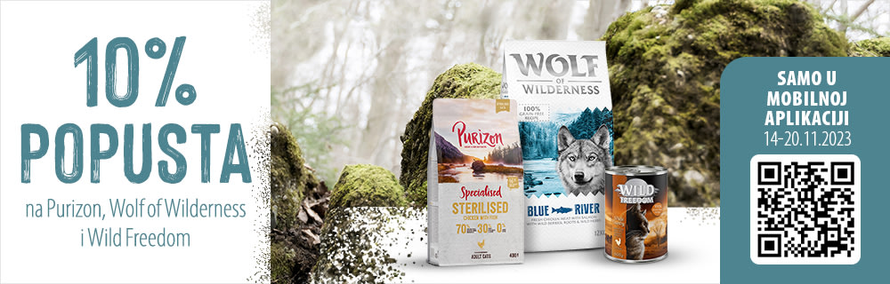 10% popusta na Purizon, Wolf of wilderness i Wild Freedom
