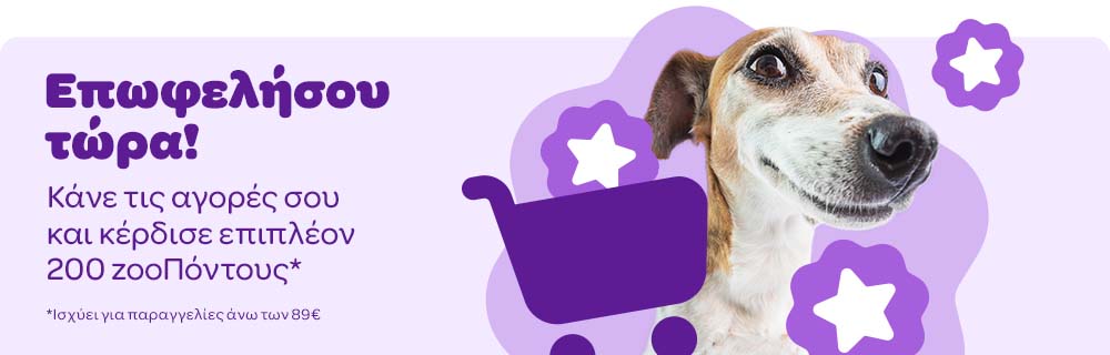 Επωφελήσου τώρα! Κάνε τις αγορές σου και κέρδισε επιπλέον 200 zooΠόντους* Ισχύει για παραγγελίες άνω των 89€