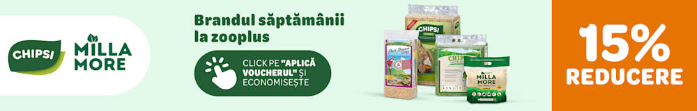 Brandul săptămânii la zooplus: Chipsi și Millamore 15% reducere. Click pe Aplică voucherul și economisește.