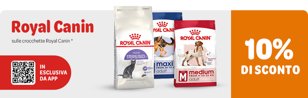 10% di sconto per i prodotti Royal Canin solo via app!