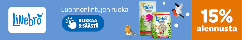 15% alennusta. Lillebro, luonnonlintujen ruoka. Klikkaa & säästä.