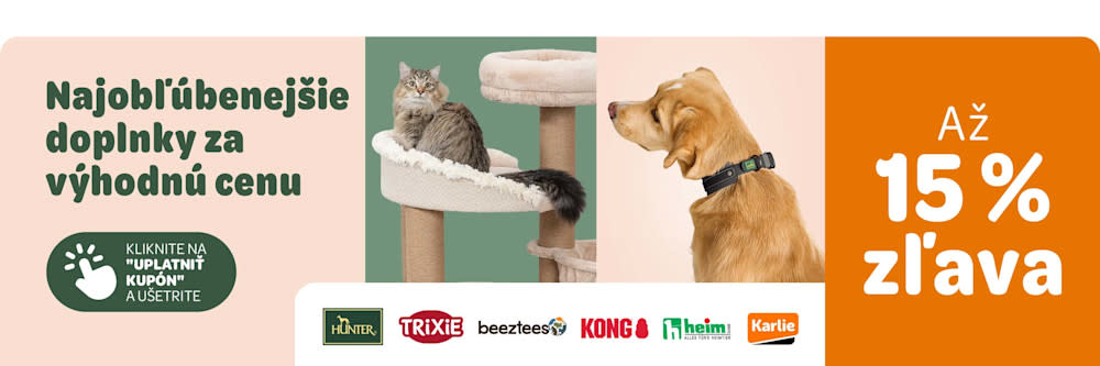 Najobuľúbenejšie doplnky za výhodnú cenu. Hunter, trixie, beeztees, Kong, Heim, Karlie. Až 15% zľava. Kliknite na uplatni´t kupón a ušetrite