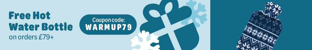 Free Hot Water Bottle on orders £79+, coupon code: WARMUP79