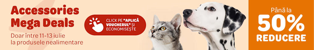 Accessories Mega Deals. Până la 50% reducere. Doar între 11-13 iulie la produsele nealimentare. Click pe "Aplică voucherul și economisește."