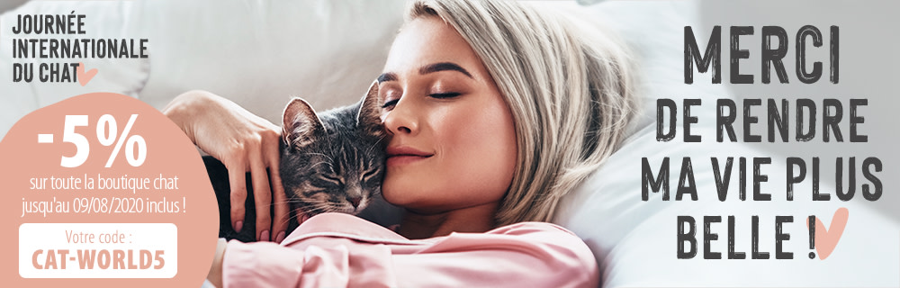 5 % de remise sur toute la boutique chat jusqu'au 9 août inclus !
