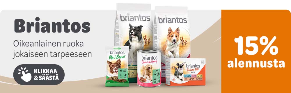 15% alennusta. Briantos. Oikeanlainen ruoka jokaiseen tarpeeseen. Klikkaa & säästä.