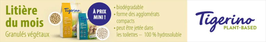 Litière Tigerino Plant-Based pour chat à prix mini !