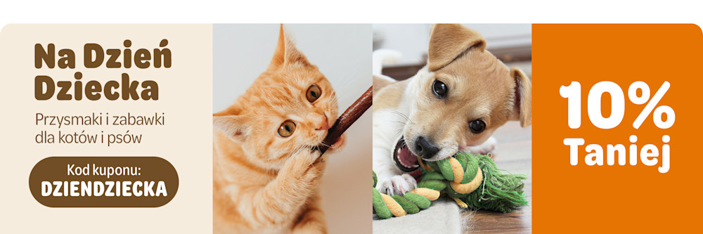 10% zniżki na przysmaki dla psa i kota. Kod kuponu DZIENDZIECKA