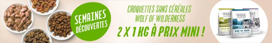 Croquettes Wolf of Wilderness 2 x 1 kg en lot mixte : 15 % de remise !
