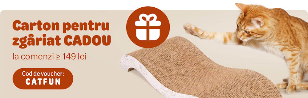 Carton pentru zgâriat CADOU la comenzi de minimum 149 lei. Cod de voucher: CATFUN