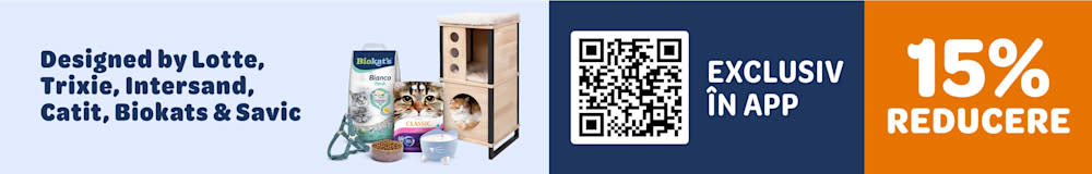 Designed by Lotte, Trixie, Intersand, Catit, Biokats & Savic. 15% reducere. Exclusiv în APP.