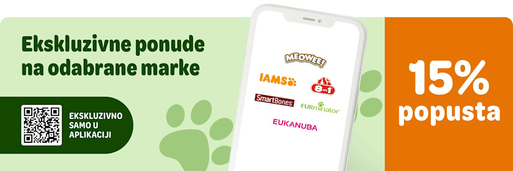 15 % popusta na odabrane marke, samo u zooplus mobilnoj aplikaciji!