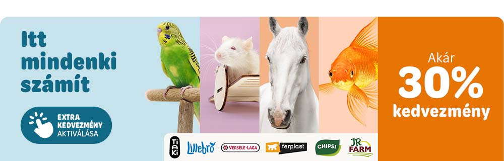 Extra kedvezmények kisállatoknak, madaraknak, halaknak és lovaknak