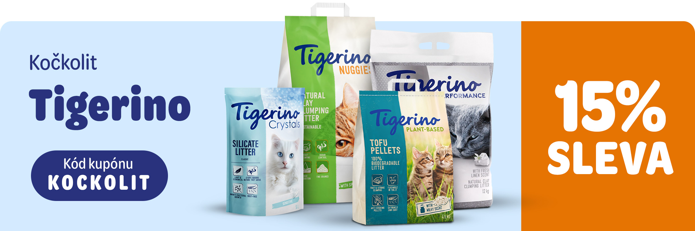 15% sleva na podestýlky Tigerino | zoohit.cz