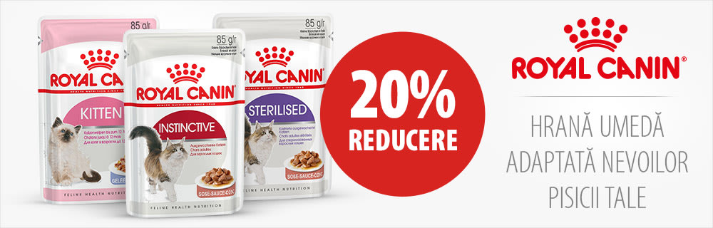 20% reducere! Hrană umedă pentru pisici Royal Canin!