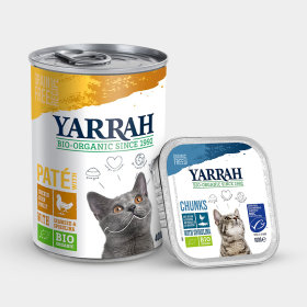 Boîtes et sachets Yarrah pour chat