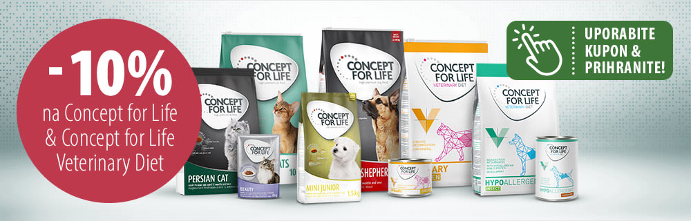 10% popust na celotno ponudbo izdelkov Concept for Life in Concept for Life Veterinaty Diet