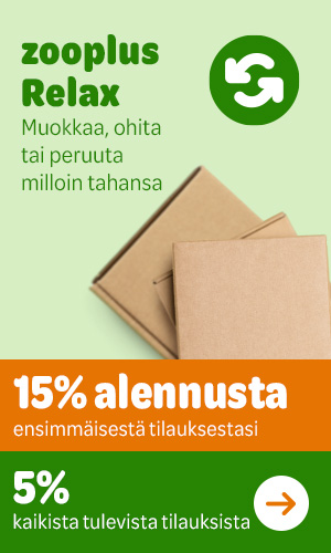 zooplus Relax. Muokkaa, ohita tai peruuta milloin tahansa. 15% alennusta ensimmäisestä tilauksestasi. 5% kaikista tulevista tilauksista.