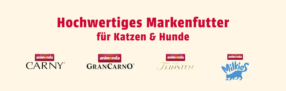 Hochwertiges Markenfutter für Katzen & Hunde