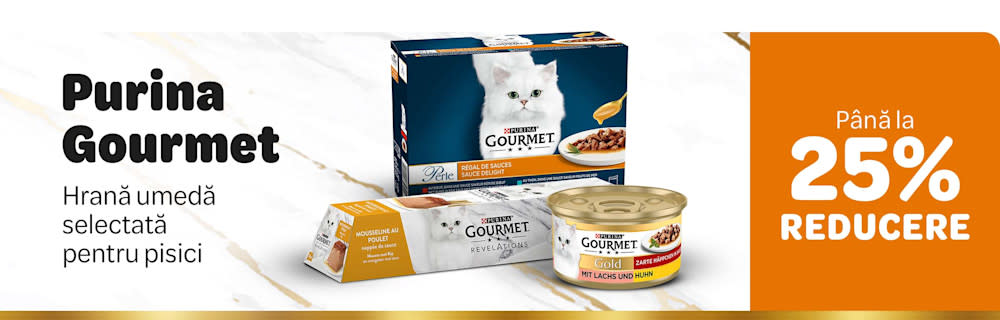 Purina Gourmet. Hrană umedă selectată pentru pisici. Până la 25% reducere. 