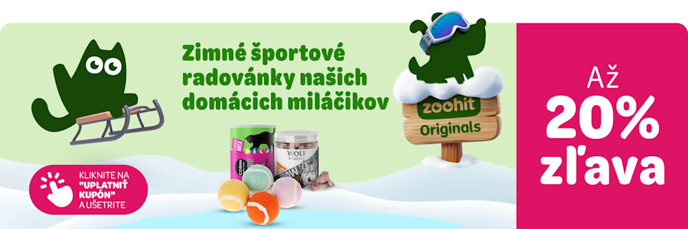Zimné športové radovánky našich domácích miláčikov. Kliknite na uplatniť kupón a ušetrite. Až 20 % zľava