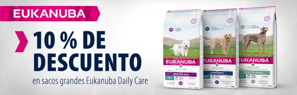Eukanuba Daily Care 10 % de descuento en sacos grandes de pienso para perros