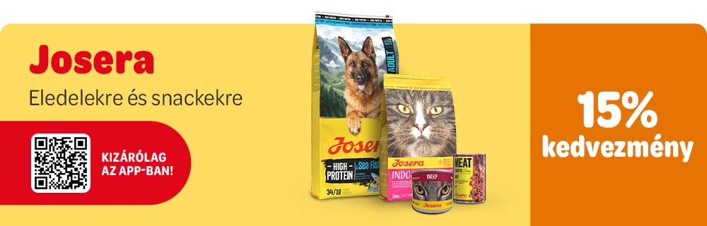 Josera eledelekre és snackekre 15% kedvezmény