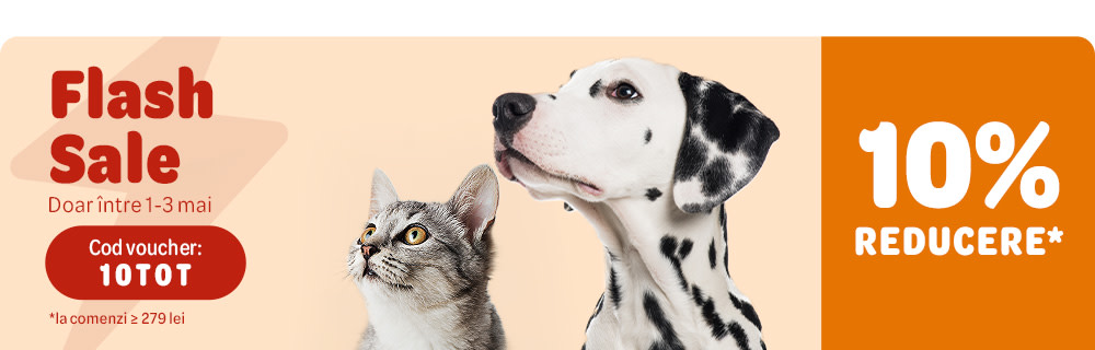 Flash Sale. 10% reducere la comenzi ≥ 279 lei. Doar între 1-3 mai. Cod voucher: 10TOT