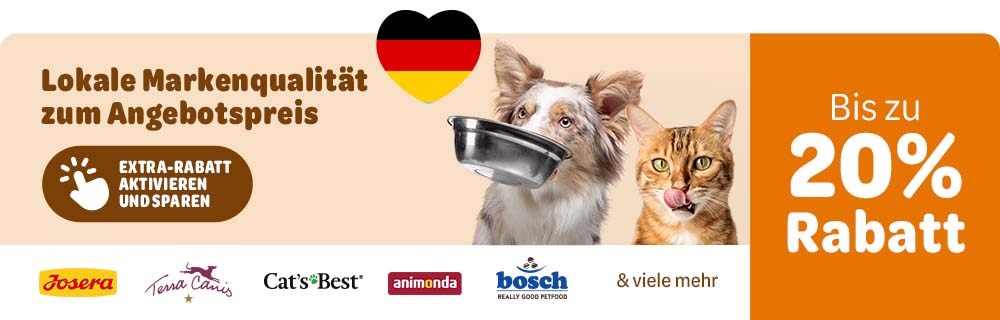 Deutsche Markenqualität zum Angebotspreis - Josera, Terra Canis, Cats Best, Animonda,  Belcando- Bis zu 15% Rabatt