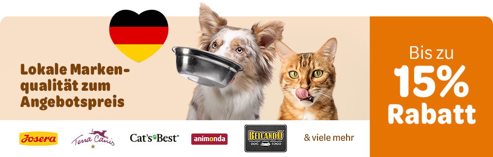 Deutsche Markenqualität zum Angebotspreis - Josera, Terra Canis, Cats Best, Animonda,  Belcando- Bis zu 15% Rabatt