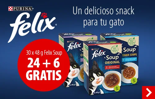 Felix Soup 30 x 48 g snacks para gatos en oferta: 24 + 6 ¡gratis!