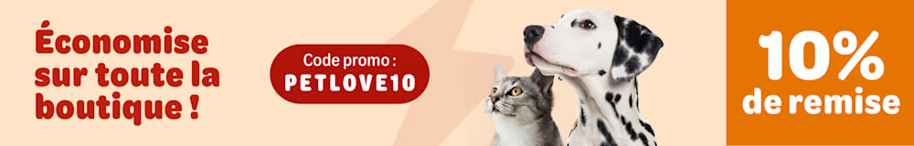 Économise sur toute la boutique - 10% de remise. Code promo: PETLOVE10
