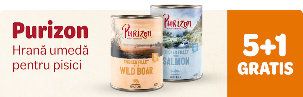 Purizon. Hrană umedă pentru pisici. 5+1 gratis